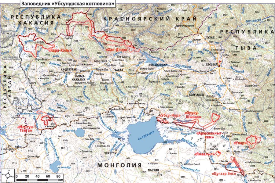 Тувинская котловина карта россии